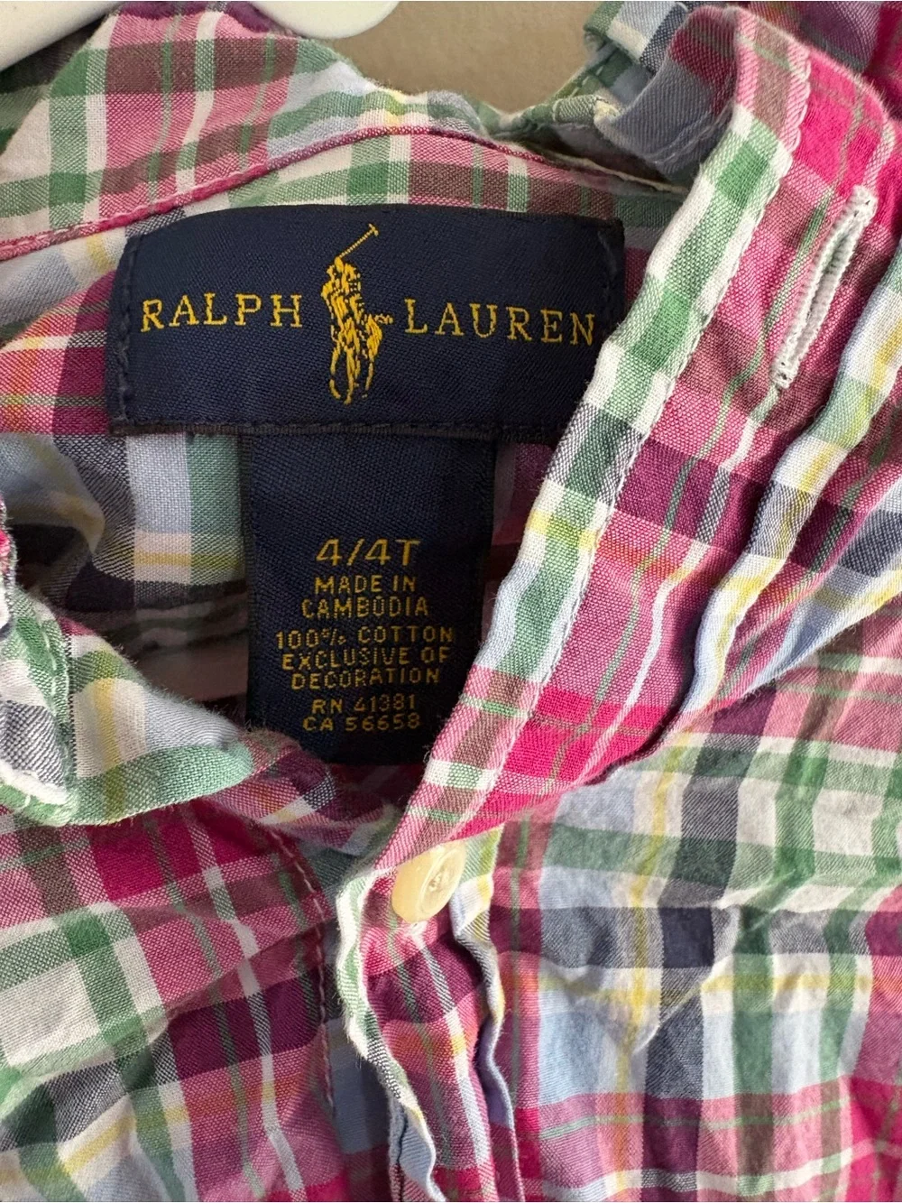 Ralph Lauren Kids Pink, Green & Blue Plaid Button-Down Shirt